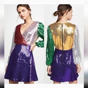 Alice + Olivia Blaze Colorblock Sequin Holidays Eras Tour 10